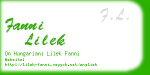 fanni lilek business card